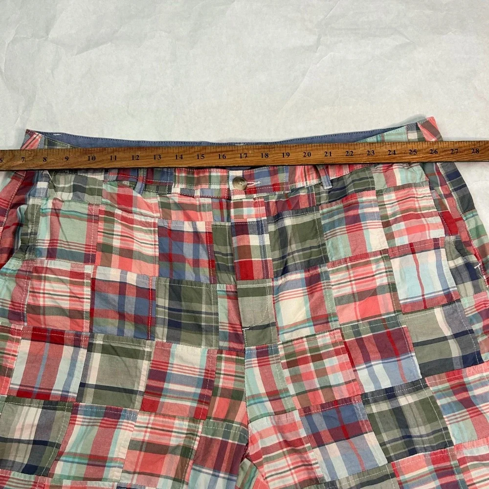 L.L.Bean Plaid Madras‎ Patchwork Shorts Favorite Fit Size 20 Preppy Casual